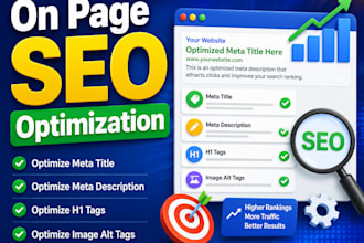 optimize meta title, description, h1 tags, and image alt tags