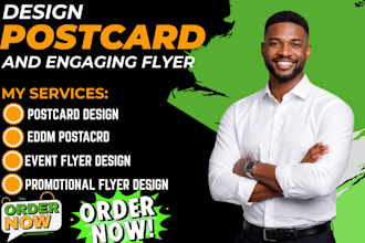 design postcard, eddm direct mail, event flyer, and promotional flyer