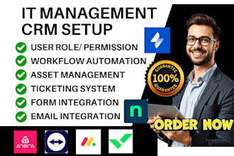 setup it management crm teamviewer one deel wrike servicenow ninjaone jira