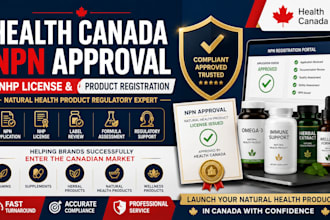 register your natural health product with health canada for npn approval and nhp
