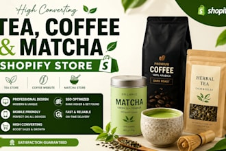 build tea brands shopify store coffee website matcha store, tea store