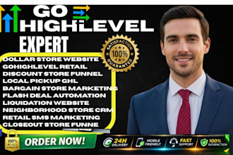 build gohighlevel dollar store website flash deal crm sales funnel automation