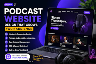 create attractive podcast website music website podcast intro artist website