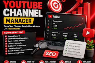 be your youtube channel manager and SEO expert
