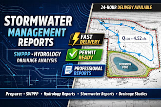 prepare stormwater management reports, hydrology and swppp documentation
