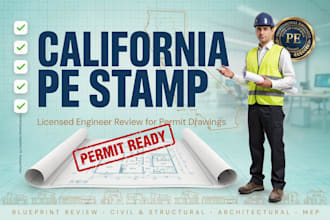us california pe stamp and licensed engineer stamp for permit drawings