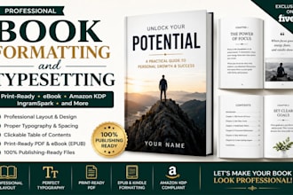 do book layout design, formatting and typesetting for publishing