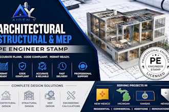 architectural and mep structural pe engineer stamp new mexico michigan kansas nv