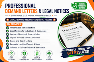 draft a california attorney demand letter and legal notice