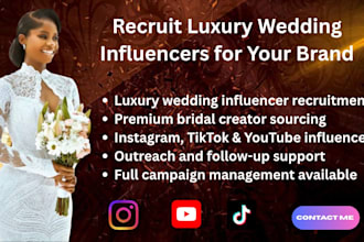 recruit luxury wedding influencers for your brand