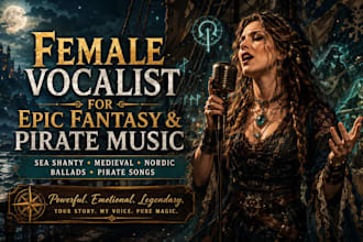 be your female vocalist for sea shanty,medieval fantasy, pirate, nordic, ballad