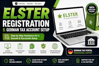 assist with elster registration and german tax account setup vat support