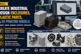 create industrial design enclosures, plastic parts, and 3d printing models