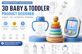 design professional 3d product design for baby and toddler products