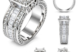 rhinestone pendant cad model, ring stone setting and ready manufacturing files