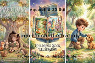 professionelle kinderbuchillustrationen im aquarellstil für bilderbuch und gesch