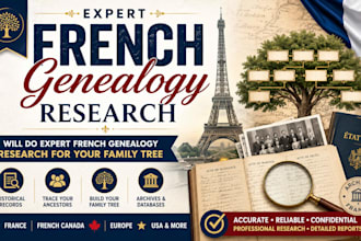 do expert french genealogy research for your family tree