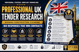 professional uk tender research winning construction cleaning bid responses