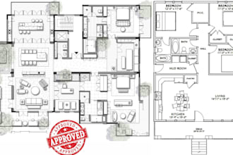 do floor plan, house plan and city permit drawings