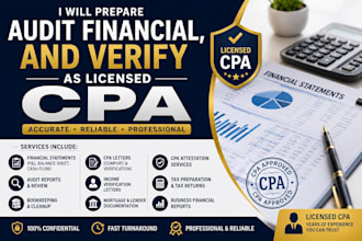 prepare audit financial, and verify as license cpa