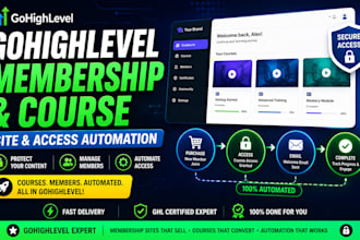 build gohighlevel membership site and course access automation