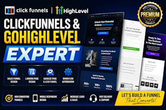 design clickfunnels sales funnel, landing page, squeeze page and lead funnel ghl