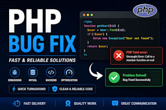 debug and fix PHP issues