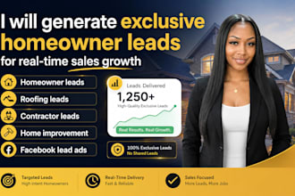 generate exclusive homeowner leads for real time sales growth