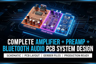 design and integrate amplifier preamp and bluetooth audio pcb system