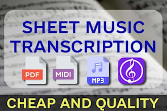 transcribe music, lyrics, melody and chords into accurate sheet music