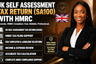 prepare and file your UK self assessment tax return, uk vat, sa100 with hmrc