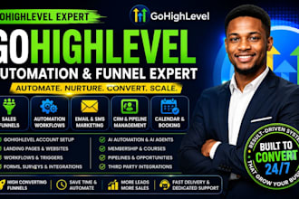 gohighlevel landing  page, ghl sales funnel, ghl website design, and automation