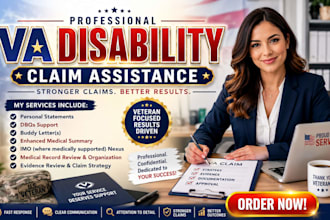 assist veterans with VA disability claim and supporting documents psychology