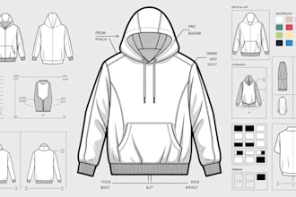 create fashion tech packs designer clothing tech pack tech pack and flat sketch