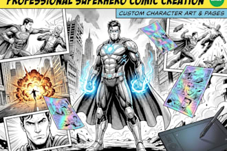 create an amazing superhero or fantasy comic illustration