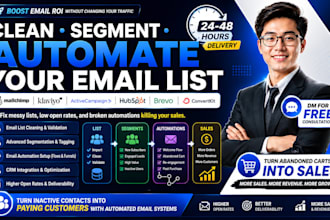 clean segment mailchimp, klaviyo, activecampaign email lists automation template