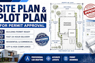 create site plan and plot plan for pe, zoning and city approval