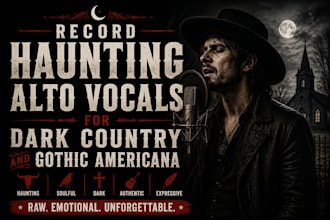 record haunting alto vocals for dark country and gothic americana