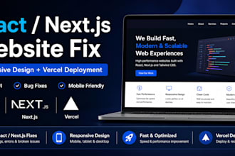 fix, redesign, deploy react nextjs website