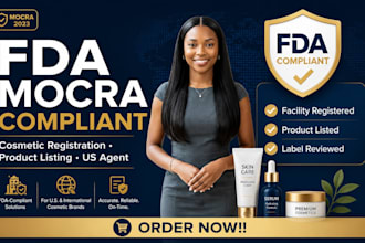 do fda cosmetic registration, mocra compliance and US agent service