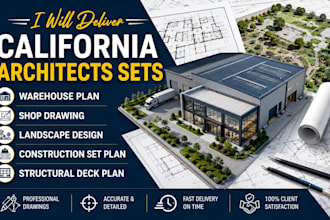 deliver california architects sets, warehouse plan shop drawing landscape design