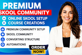 set up your skool online course mighty networks kajabi community