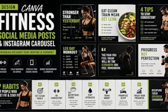 design canva fitness social media posts and instagram
