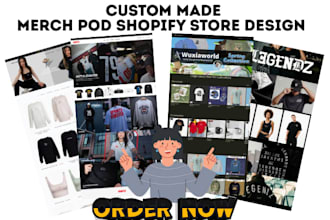 build custom shopify print on demand store clothing website merch tshirt store