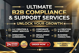 provide registered agent operating agreement and llc support services