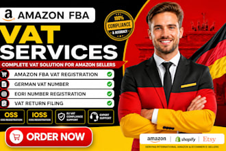 do german vat registration, vat number, eori, vat return filing for amazon fba