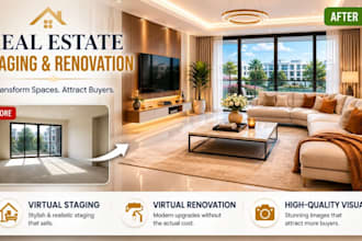 do real estate virtual staging, virtual renovation and digital staging services