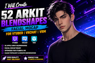 make 52 apple arkit blendshapes for facial mocap vtuber vrchat