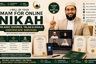 be your imam for online nikah, islamic divorce, talaq and khula certificate