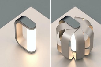 design luxury pendant and table lamps with photorealistic rendering